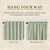 RYB HOME 100% Blackout Sage Green Linen Curtains, Light &