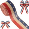 Patriotic Ribbon Wired 2.5 Inch x 10 Yards Red White