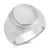Round Engravable Surface Class Ring New 925 Sterling Silver Flat