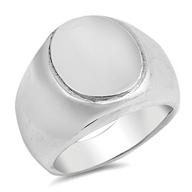 Round Engravable Surface Class Ring New 925 Sterling Silver Flat Band Size 9