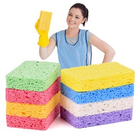 JOYORIA 8pcs Esponjas Magicas Limpieza,Esponja para trastes,Esponja de Limpieza Multifuncional Reutilizable,Esponja de Limpieza Multifuncional Duradera,para Cocinas, Baños, Suelos, Fregaderos