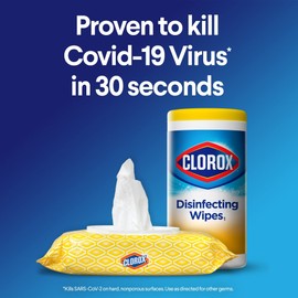 Clorox Disinfecting Wipes Disinfecting Fresh Scent, Lemon Canister 75 Count