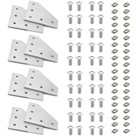 iMetrx 2020 Aluminum Extrusion Corner Bracket L-Shaped Connector Bracket 8PCS +40Pcs M5 Nuts+40Pcs M5x8mm Hex Socket Cap Screw for 2020 Aluminum Profile 3D Printer Connector