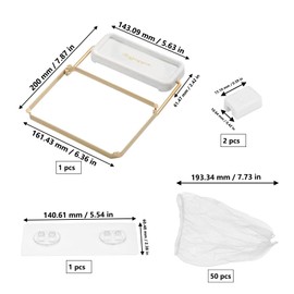 Sink Hanging Drain Basket Stainless Steel Corner Sink Strainer Basket Holder with 50 Pcs Filter Mesh Strainer Kitchen Sink Food Catcher for Kitchen Leftover