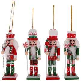 IMIKEYA Christmas Nutcracker Figurine: 4pcs Christmas Nutcracker Adornments Xmas Hanging Pendants Nutcracker Desktop Decoration Christmas Decor Christmas Nutcracker Soldier