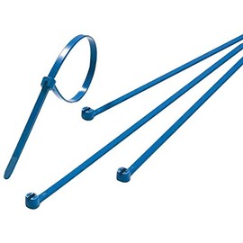 Thomas & Betts TY524M-NDT Ty-Rap 5" Nylon 6.6 Compound, Detectable Cable Tie with Stainless Steel Locking Device (Pack of 100), Bright Blue
