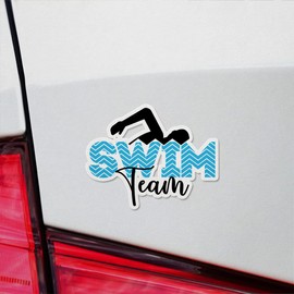 Vinyl Stickers Decals Of Swim Team - Waterproof - Apply On Any Smooth Surfaces Indoor Outdoor Bumper Tumbler Wall Laptop Phone Skateboard Cup Glasses Car Helmet Mug Door Truck Gifts Decoration