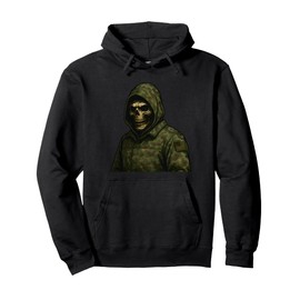 Cool Black Army Soldier in Gaming Mission Fighting Graphic Pullover Hoodie