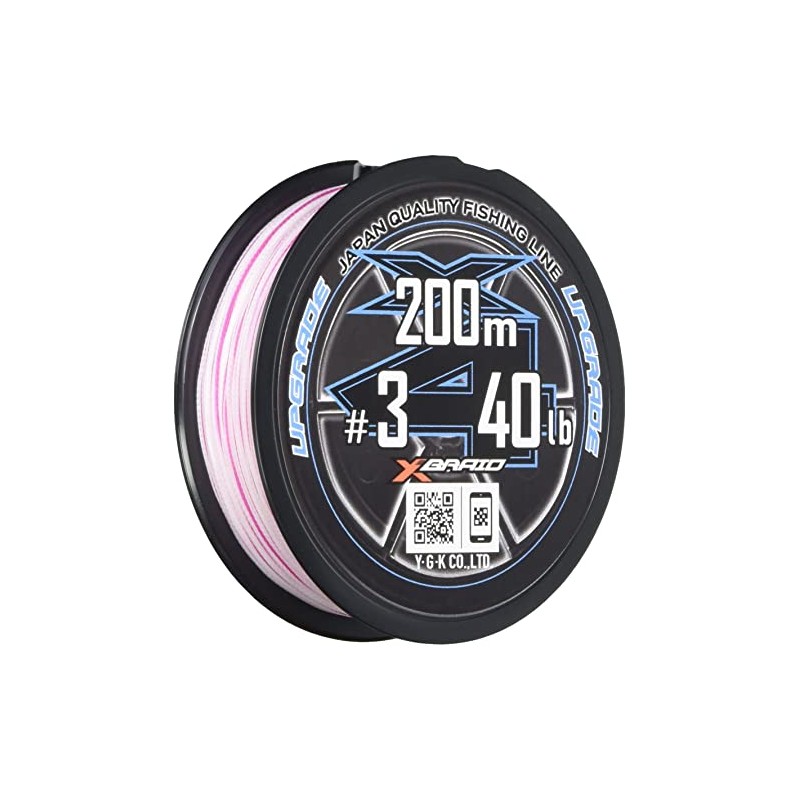 X-Braid Upgraded X4 200m No. 3 40lb, Orchid White, 3.3