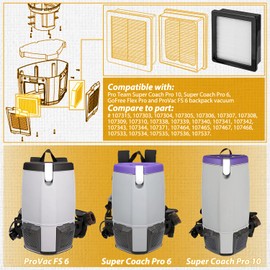 LEFITPA Replacement 107315 Vacuum Filter for Proteam Super Coach Pro 6 Vacuum Models
