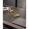 DN DECONATION 2pcs Cold Christmas Reindeer Statue，Small Resin Reindeer Figurine