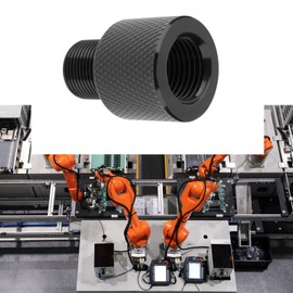 eMagTech 1Pc Female 1/2-20 UNEF to 1/2-28 UNF Male Threaded Adapter Aluminum Alloy for Pipe Fittings Mechanical Parts, Black