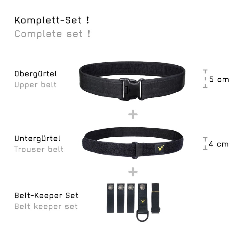 tee-uu Black Emergency Service Coupler (S-XXL) Complete Set: Upper Belt,