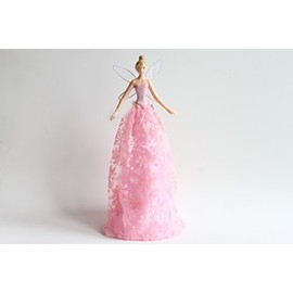 Gisela Graham 23cm Resin Fabric Snowflake Angel Tree Topper