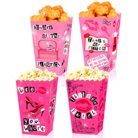 LaVenty Mean Girl Popcorn Boxes Mean Girl Birthday Party Decoration Popcorn Boxes for Wedding Bridal Shower Bachelorette Theme Girls Party Supplies