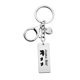 WUSUANED Sweet Mama and 3 Cubs Bear Bar Keychain Gift for Mom Grandma Wife