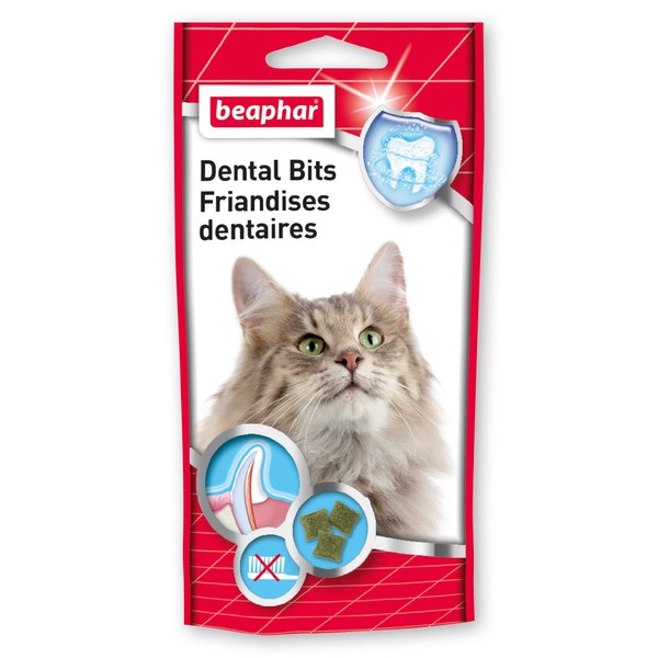 BEAPHAR Healthy Teeth Chlorophyll Dental Cat Treats - Provides Fresh Breath - Daily Use - Delicious Daily Treats - Resealable Sachet - 35g