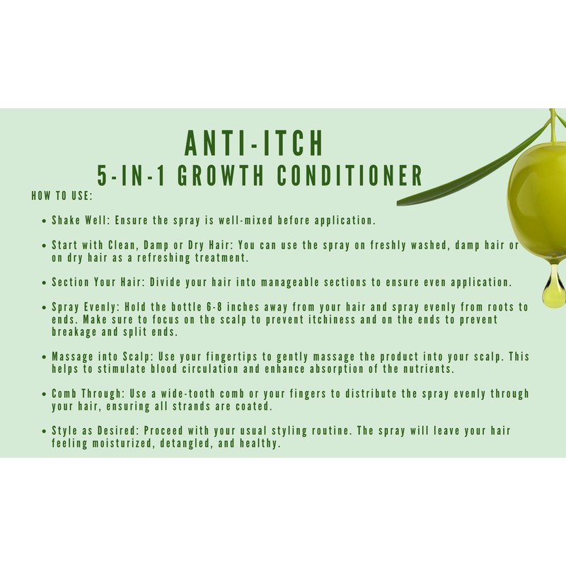 Rosponse On Orgainc Natural 5-in-1 Itching Free Growth Conditioner with