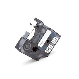 vhbw Label Tape Cassette Compatible with Dymo Rhino 4200, 5200, 6000, ILP 219 Label Printer, Black on White, Heat Shrink Sleeve Cassette, 12mm