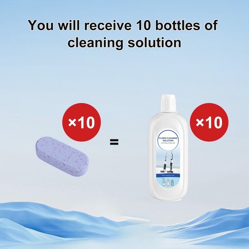Nukisa 10 Bottles Compatible with Tineco Cleaning Solution Pet 500ml