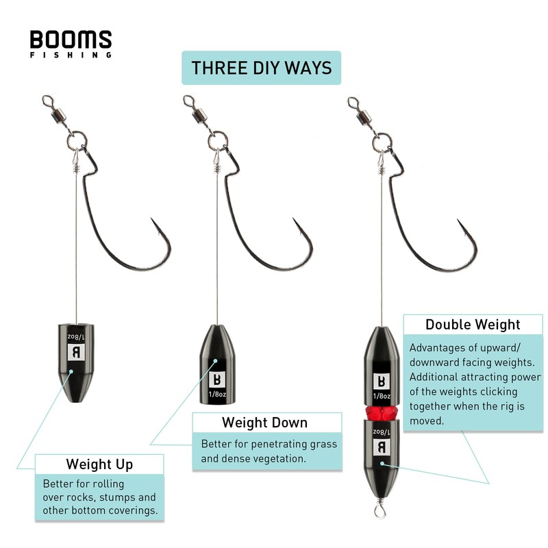 Booms Fishing TR1 Tokyo Rig Kit with Hooks, 4pack 1/4oz
