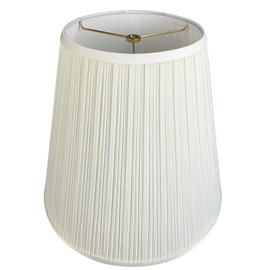 FenchelShades.com Lampshade 9" Top Diameter x 16" Bottom Diameter x 15" Slant Height with Washer (Spider Attachment), in Pleated Mushroom Cream