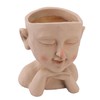 Men Face Flower Pot Hand Painting Resin Men Head Flowerpot