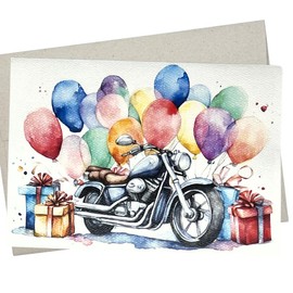 Whitman and Daughter Motorcycle Birthday Card (1 Premium Card, 5X7 Inch) also for motorcycle themed promotion, motorcycle retirement card, or Father's Day note - 887