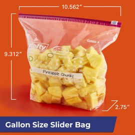 Hefty Slider Calendar Storage Bags, Gallon Size, 30 Count (Pack of 4), 120 Total