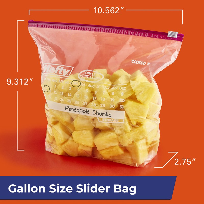 Hefty Slider Calendar Storage Bags, Gallon Size, 30 Count (Pack