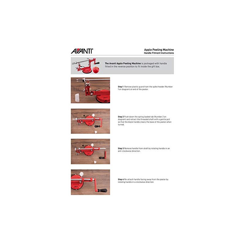 Avanti 12916 Apple Peeling Machine, Red