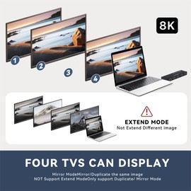 NFHK HDMI Splitter 8K 60hz Ultra-HD Converter Compatible 2.1 Switch 1-IN-4-OUT 48Gbps UHD Hub Support HDCP SST Extended 4K@120hz 3.5mm Audio