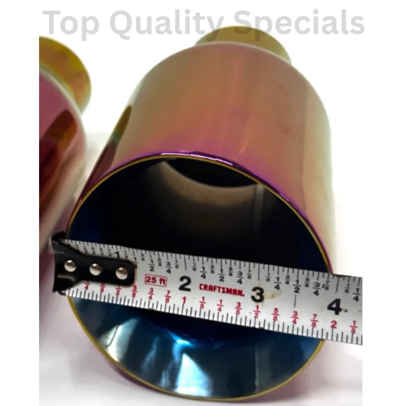 Gearhead PURPLE BURN DOUBLE WALL ANGLED EXHAUST TIP 3" INLET