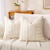 AELS 20x20 Decorative Farmhouse Linen Throw Pillow Covers, Boho Textured