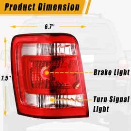 Boine Left Driver Side Tail Light Compatible With 2008 2009 2010 2011 2012 Ford Escape Rear Light Brake Lamps Replaces FO2800210 8L8Z13405A (Left Driver Side)