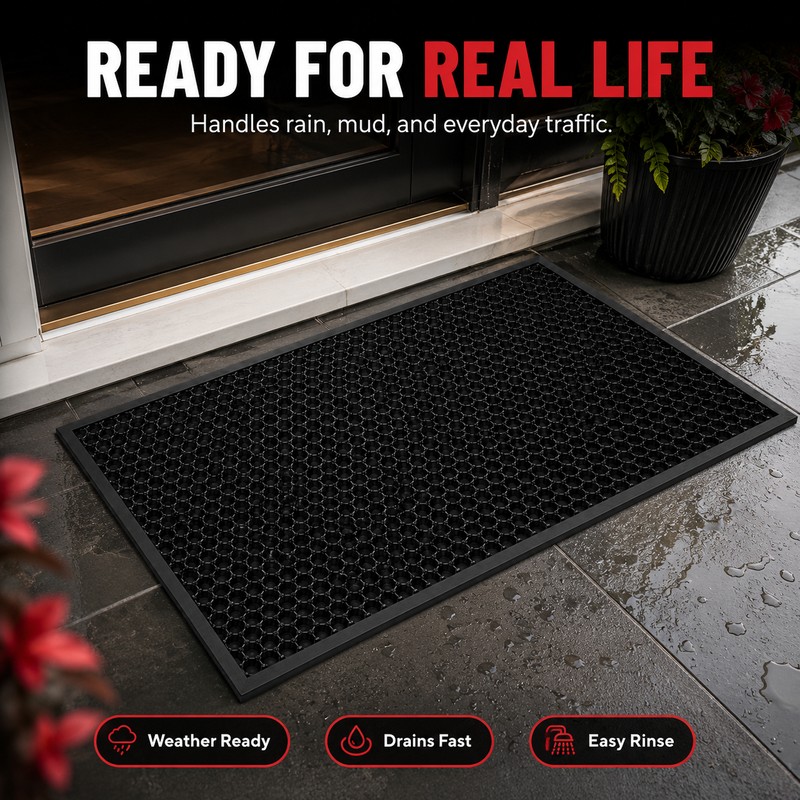 Non-Slip Dirt-Trapping Door Mat for Entryways - Thick Slow-Rebound Surface