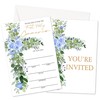 HMJKL First Communion Invitations, Greenery Floral Baptism Invitations With Envelopes