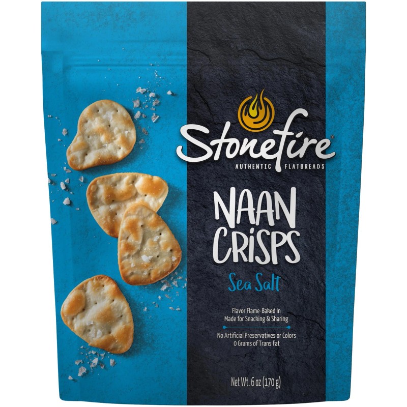 Stonefire Sea Salt Naan Crisps 6 Ounce Pack Of 6