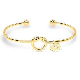Clepsidra® Pulseras mujer dorada personalizada con inicial A-Z. Dijes para mujer de Acero Inoxidable. Joyeria y regalos para mujer de uso diario. Accesorios para mujer elegantes y resistentes. Gift