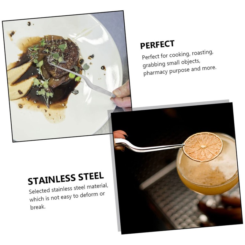 Zerodeko 2pcs Stainless Steel Cooking Tweezers Ergonomic Fish Bone Removers