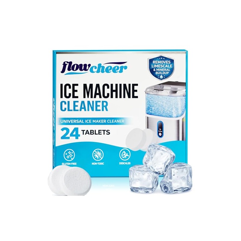 Flowcheer Ice Maker Cleaner Tablets - 24 Count for Efficient