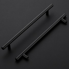 Ravinte 10 Pack Kitchen Cupboard Handles Black Cupboard Handles 192mm Hole Center T Bar Kitchen Handles Pulls for Cabinets and Drawers