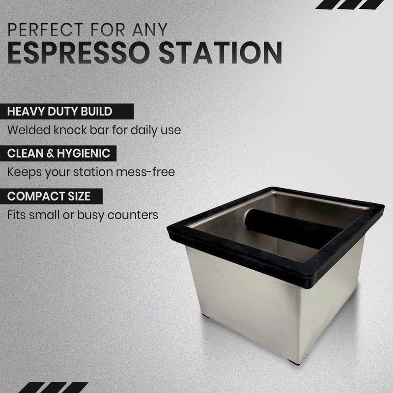 Rattleware Heavy-Duty Stainless Steel Knock Box Espresso Puck Disposal with