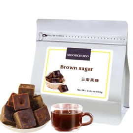 Pure Brown Sugar-Handmade dark brown sugar period-Sweetener for Cooking,Black Sugar from Yunnan, Additive-Free Original flavr (8.81oz)