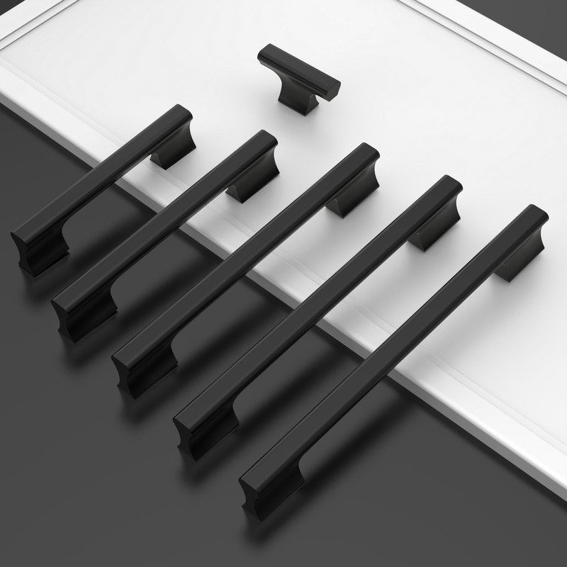 Amerdeco 10 Pack Matte Black Cabinet Pulls 5 Inch(128MM) Hole