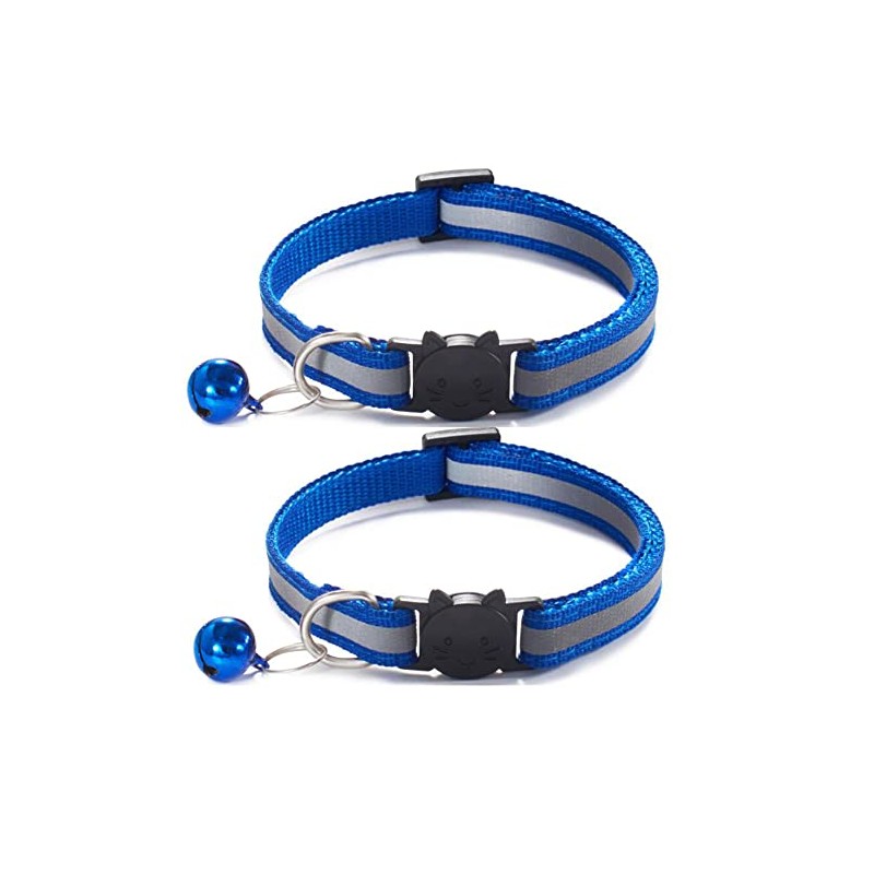 Qinao 2Pack Cat Collars Quick Release Reflective Kitten Collar with