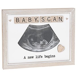 Shudehill Giftware Scrabble Sentiments Frame - Baby Scan - A new life begins
