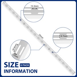 MorningRo 6 Pcs Dual Track Upright Wall Shelving System Heavy Duty Support System Twin Slot Shelf Rail Shelf Standards for Pantries Linen Closets Laundry Rooms Shelf Brackets (White,25 Inch)