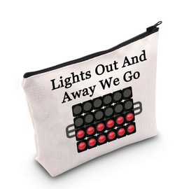 Racing Lover Gift Lights Out and Away We Go Makeup Bag Racer Gift Racing Clubs Gift Driver Fan Gift