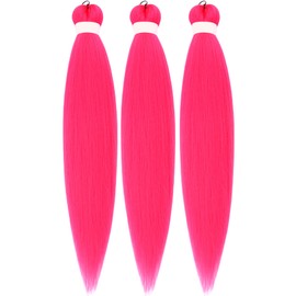 Pink Braiding Hair Pre stretched Kanekalon Human Braiding Hair Extension 26 inch